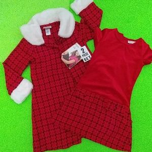 Fancy 2pc acrylic coat and dress set GIRL size 5